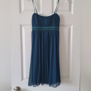 City Triangles Teal Dress with Beaded Waist